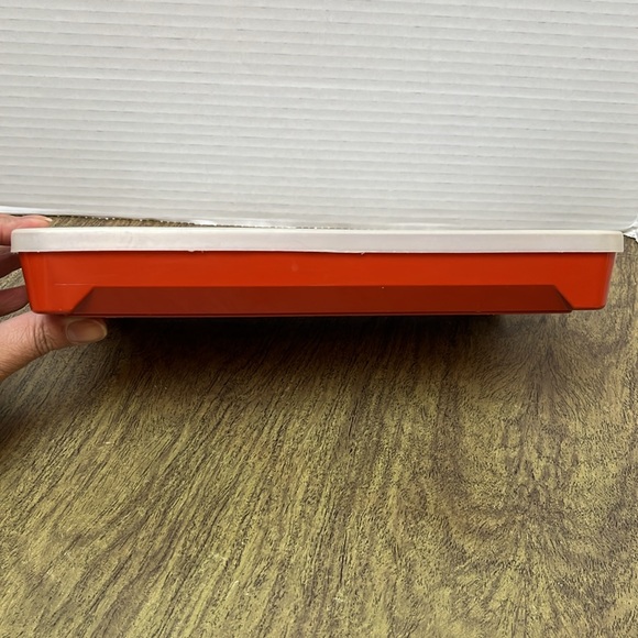 Tupperware Cold Cuts Deli Meat Hot Dog Bacon Keeper Container Orange Red - Picture 5 of 17